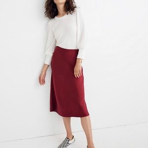 Madewell satin midi slip skirt